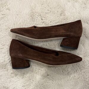 STAUD Brown Suede Heels